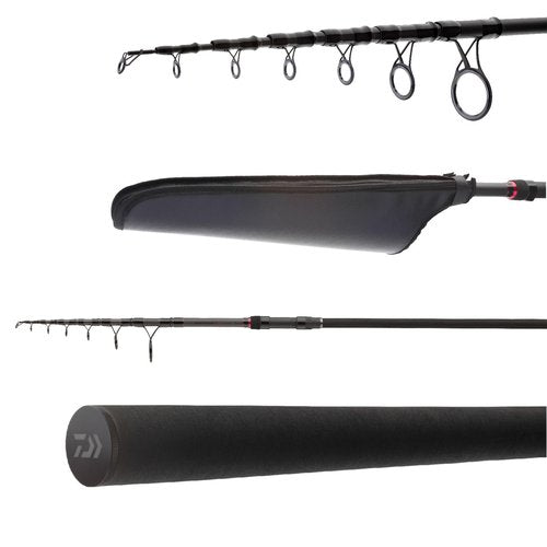 DAIWA Black Widow XT Tele Carp, 11,81 ft, 2,5lbs, 2.12-3.53 oz, 6 Parts, Carp Fishing Rod