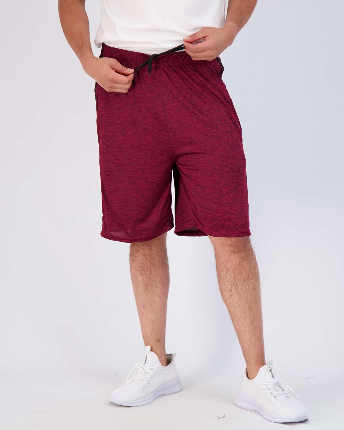 Real Essentials Men's Dry-Fit Shorts - 9" Athletic Gym & Casual Lounge Shorts with Pockets