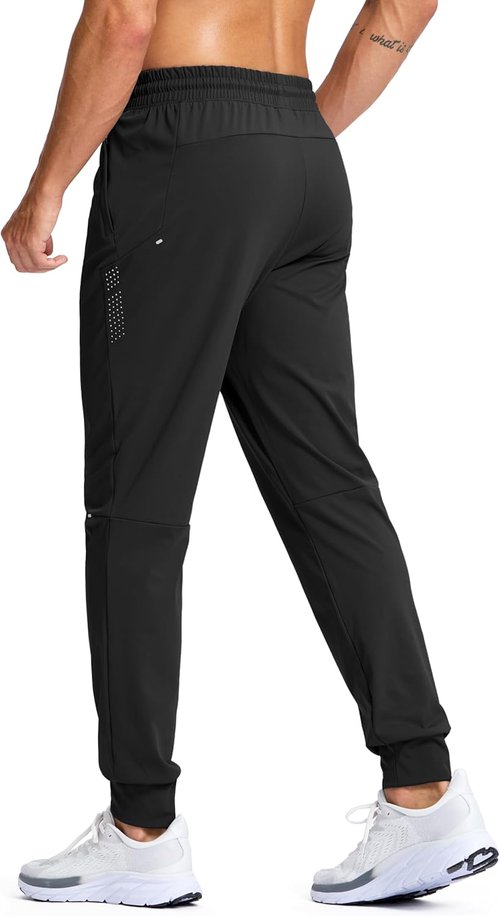 G Gradual Men's Joggers - Stretch Athletic Workout Pants with Zipper Pockets | Ideal for Running & Gym