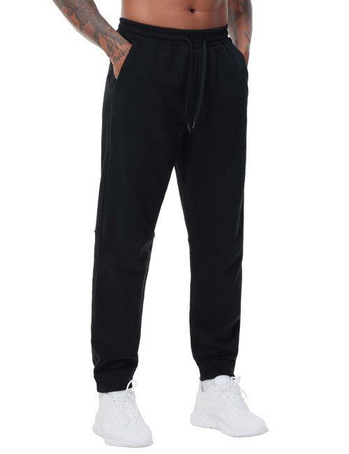 THE GYM PEOPLE Men's Fleece Workout Sweatpants Drawstring Tapered Running Lounge Jogger Pants with Pockets