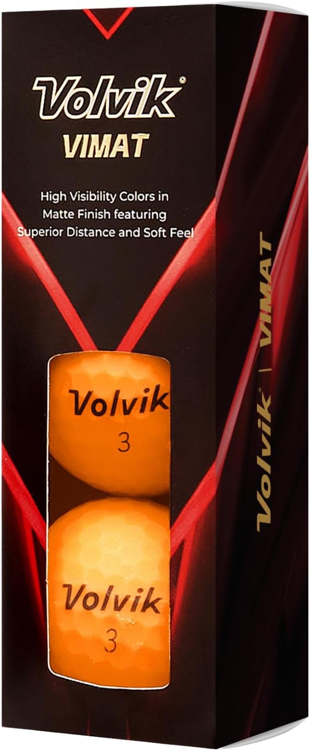 Volvik Vimat Golf Balls - High Visibility Orange Color for Enhanced Performance