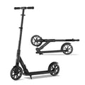Playshion Kik Scooter for Kids Ages 6+,Teens & Adults,Lightweight,Foldable,with Adjustable Handlebar, Black