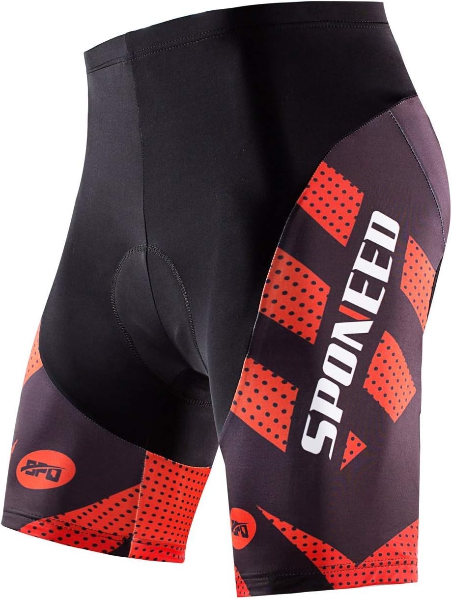 Sponeed Men's Cycling Shorts - Padded Bicycle Riding Pants for Ultimate Comfort | Black, Size M