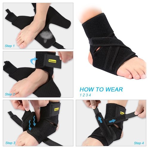 Yosoo Health Gear Yosoo Ankle Brace - Breathable Neoprene Adjustable Compression Ankle Support stabilizer for Ankle Sprain Tendons, One Size, Black