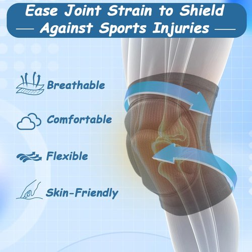 King Mills Plus Size Black Volleyball Knee Pads - Anti-Slip Protection for Youth 8-14 | Comfortable 3XL Fit