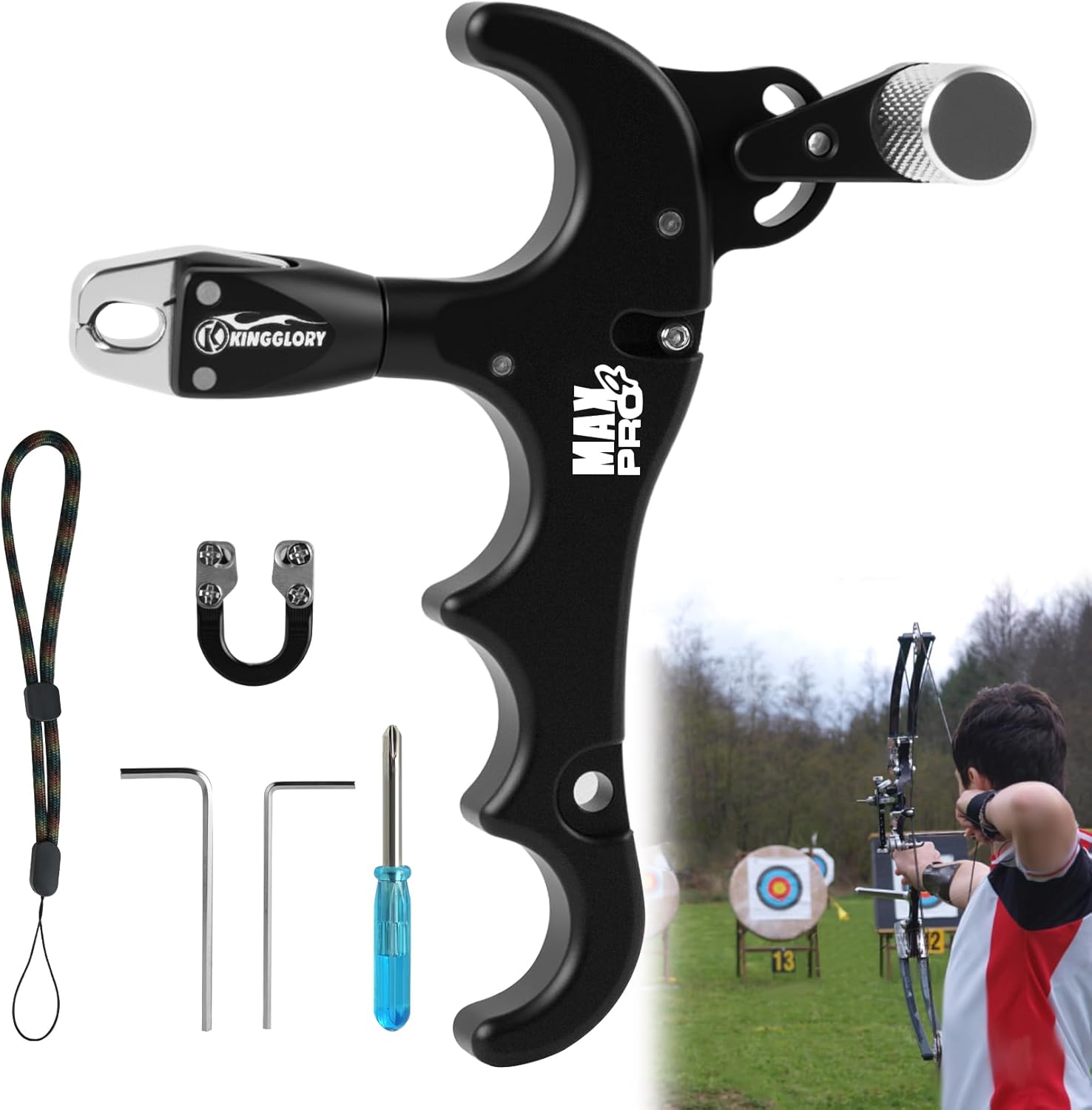 Skiennix Thumb Release Bow Aid - 360° Adjustable Compound Bow Release for Hunting & Practice