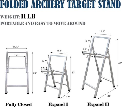 Archery Target Stand - Foldable Metal Design for Straw & Point Bag Targets | Easy to Carry