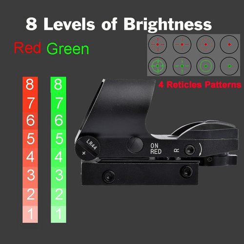 3-9x32EG Rangefinder Scope - Red/Green Dot Sight with Green Laser & Riser Mount for 20mm Rail