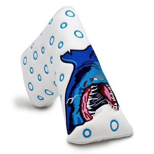 Shark Golf Blade Putter Club Head Cover Headcover Magnetic for Golf Clubs fits Blade Style Putters - Synthetic Leather Putter Cover for Scotty Cameron Select Newport Series Putters