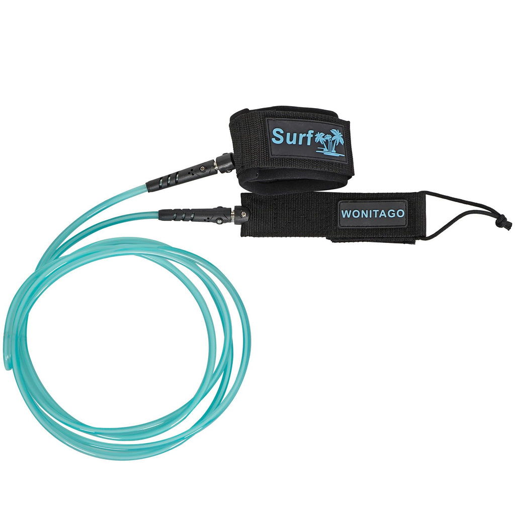 LINGVUM Surfboard Leash Premium Straight Surf Leash SUP Leg Rope 6/7/8/9 feet for Any Surfboards, Longboard, Paddleboard and Shortboard (Green,8FT)