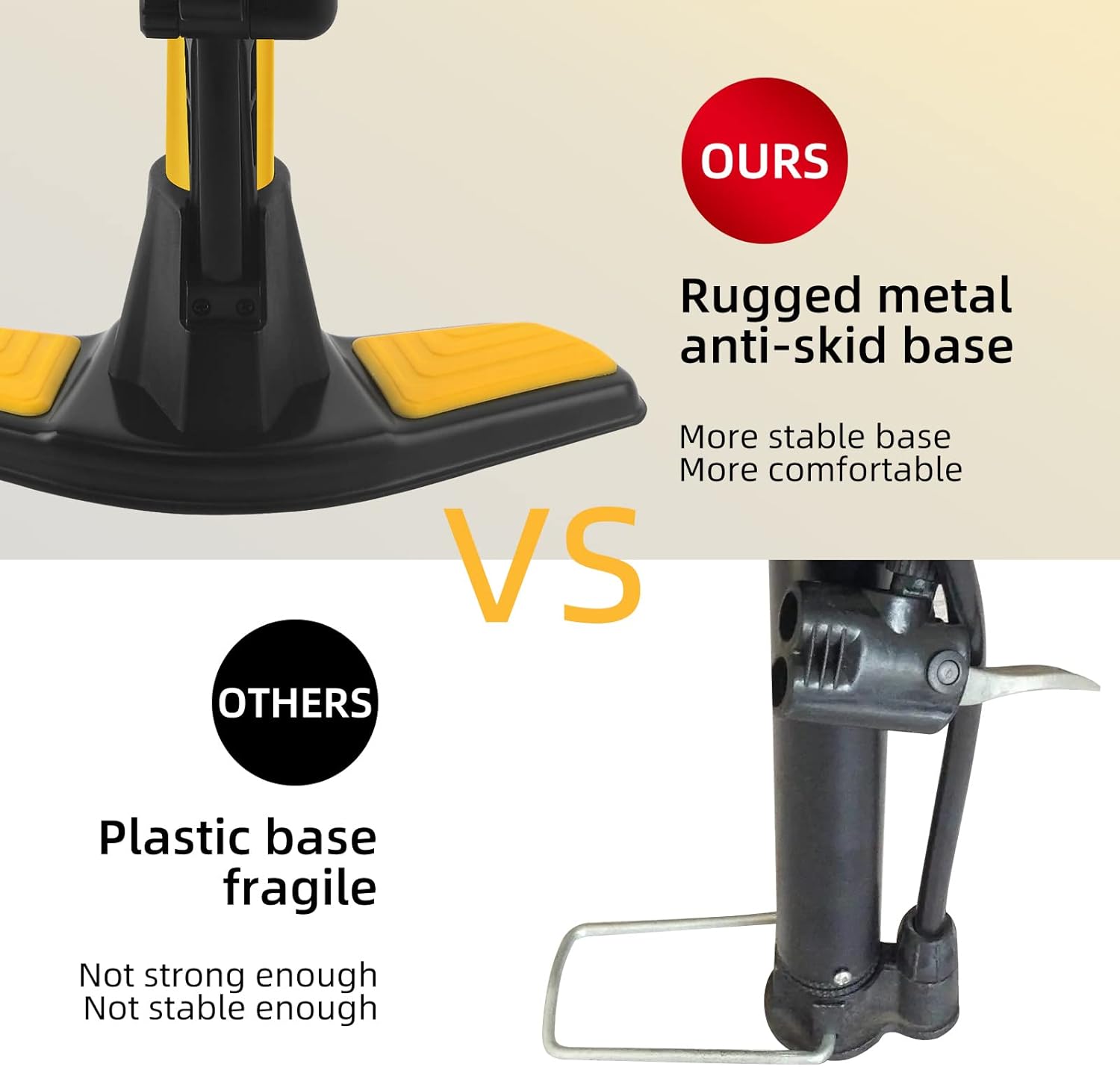 TOOLITIN Floor Bike Pump - 160 PSI High Pressure with Gauge | Compatible with Presta & Schrader Valves