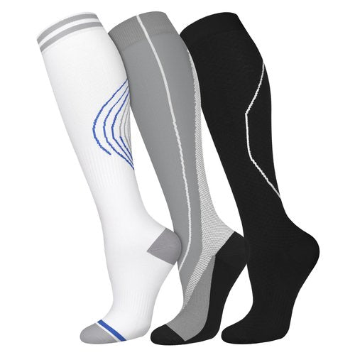FuelMeFoot 3 Pack Compression Socks For Women Men Knee High Socks 15-20mmHg flight essentials plain high man 9-11 stuffers holiday stuff