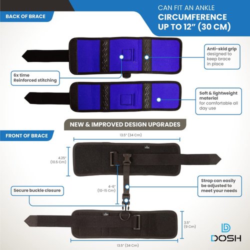 Dosh AFO Foot Drop Brace - Drop Foot Brace for Walking - AFO - Unisex (Black)