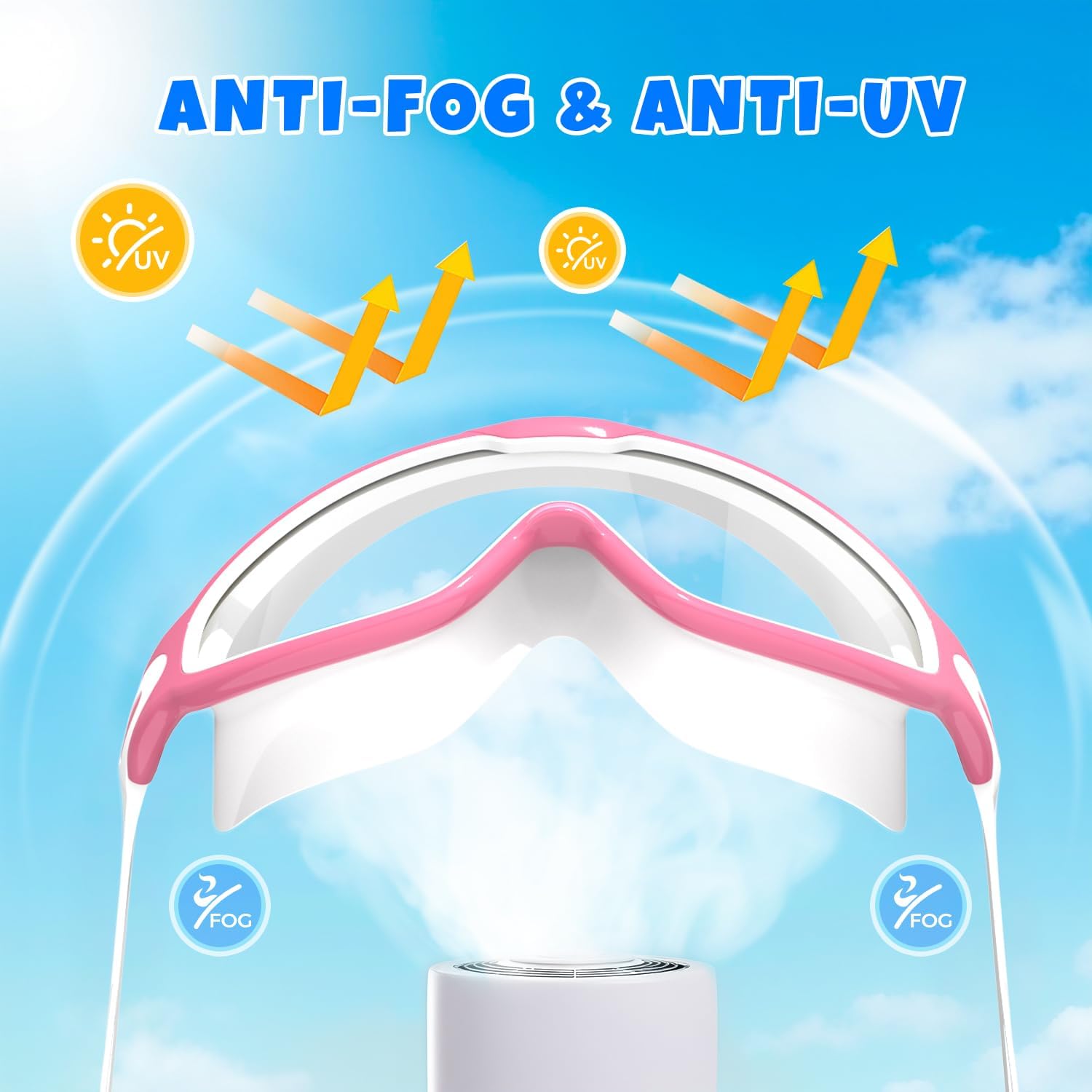 Skiennix Swim Goggles for Kids 3-15 | Large Frame, Anti-Fog & UV Protection - 2 Pack with Earplugs