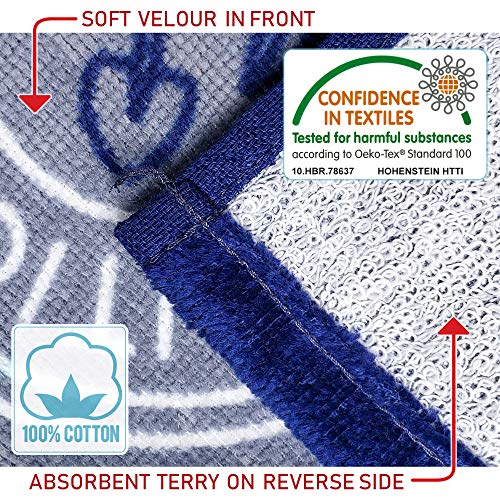 Dinosaur Beach Towel for Kids - Soft Cotton 28x51 Inches - Digging for Dinos Variation