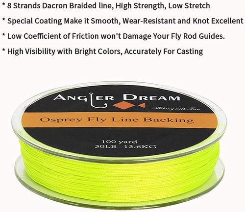 AnglerDream WF Fly Fishing Line Kit - Premium Braided Backing & Leader for 1-9WT Fishing Lines