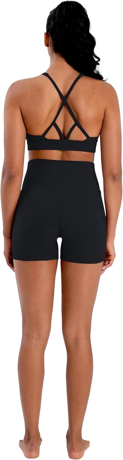 Sunzel Hidden Butt Lifting Biker Shorts - High Waist Tummy Control with Pockets | Women's Yoga Gym Wear