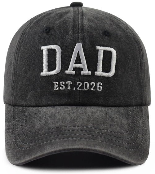Dad Gifts from Daughter Son, Funny Embroidered New Dad EST 2026 Hat, Best Father Baseball Cap, Fathers Day Birthday Gifts for Papa Daddy Pappy Friend