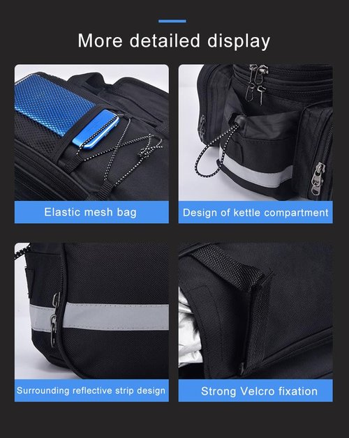 THE LIMIT Large Capacity Bicycle Pannier Bag, Rear Rack Bag, Saddle Bag, Cycling Gear, Detachable, Expandable, Waterproof, 27L, Scratch-Resistant, Includes Rain Cover (Red)