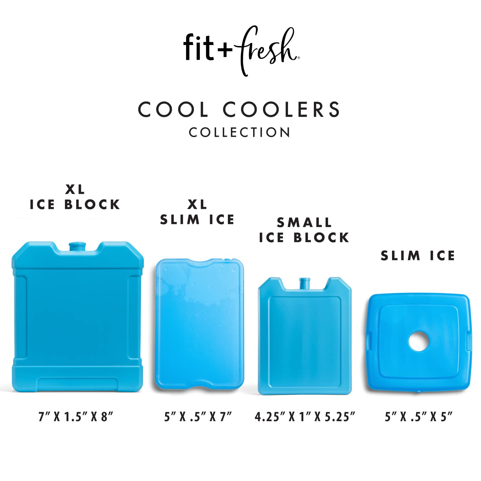 Cool Coolers by Fit + Fresh, XL Cooler Ice Block, Large and Powerful Ice Pack, Perfect for Insulated Cooler, Beach Bag, Backpack Cooler & Travel, 1PK, Blue