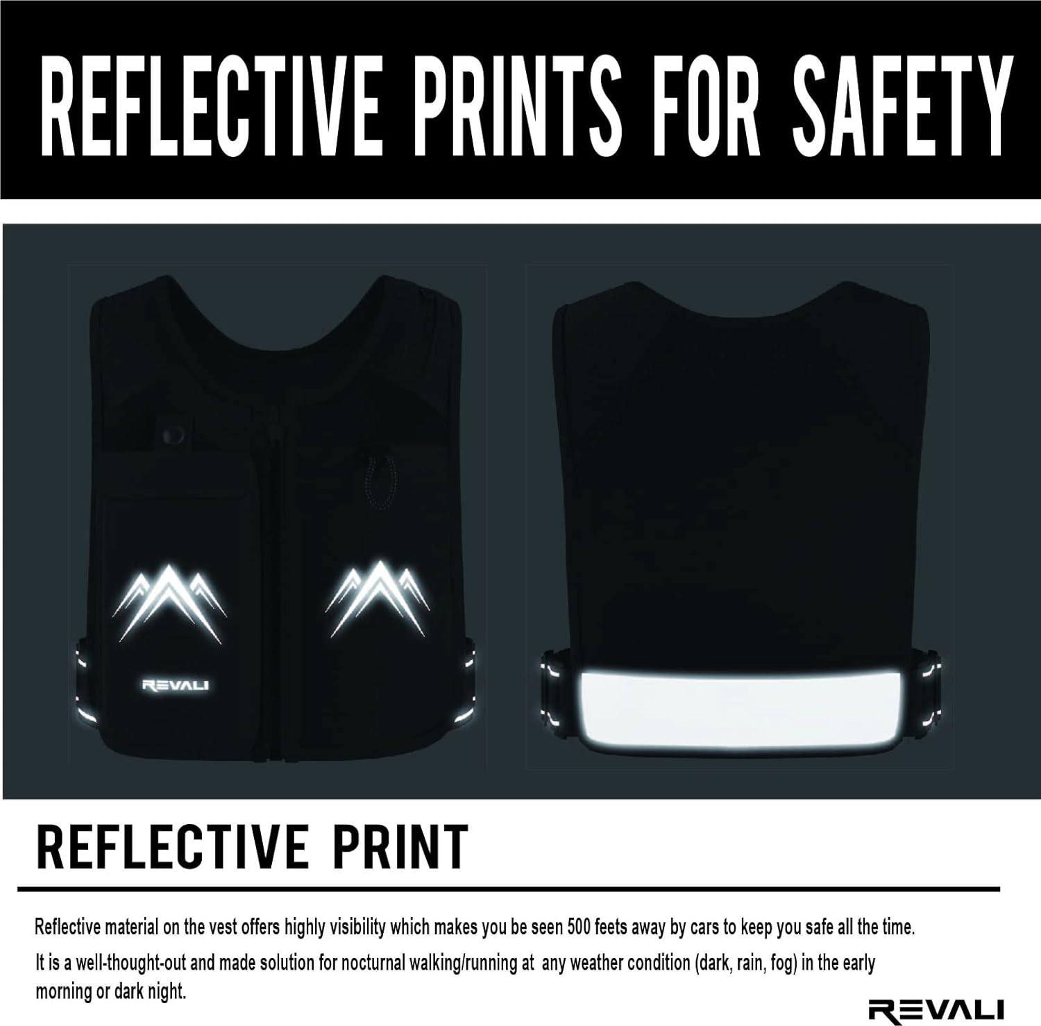 Revali Running Vest - Reflective Zip Design with 500ml Hydration Bottle | Adjustable & Breathable Gear for Men & Women