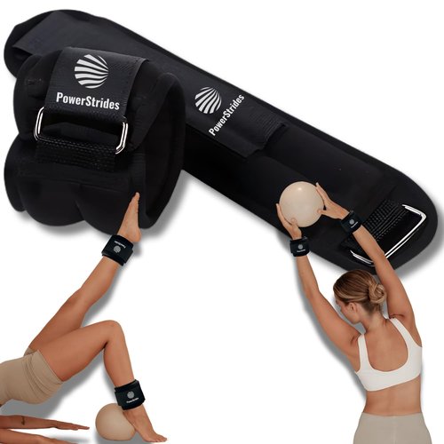 PowerStrides weighted bangles – Best wrist and ankle weights for men & women, 2lb (pounds) set (1 lbs each), ideal weight workout for arm with straps. Perfect for hand, leg & pilates workouts