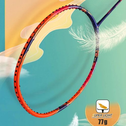 vicleo Kawasaki Professional Badminton Racket 35lbs High Tension 5U Ultra-Light 40T High Modulus Graphite Attack Type Lightweight Racket NEZHA 35(Orange), Standard, Green
