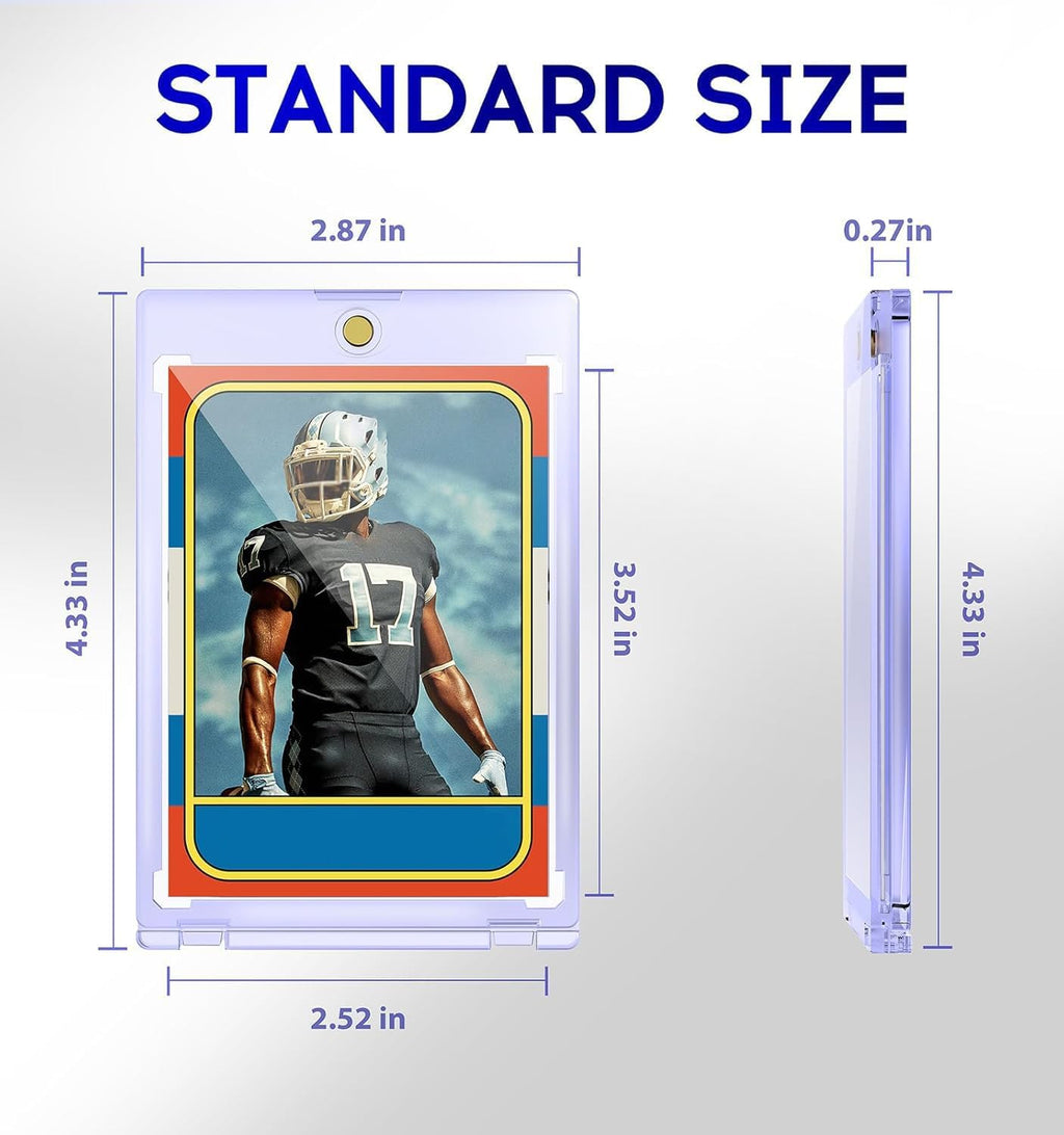 Skiennix Magnetic Card Holder - 50ct One Touch U-V Protected Hard Plastic Case for Trading Cards