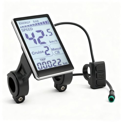 Electric Display Panel E Scooter Speed Monitor, 5 Pin M5 LCD Panel Screen for 31.8 22.2mm Electric Bikes, 24V, 36V (Default), 48V, 60V Adjustable E Scooter M5 Display