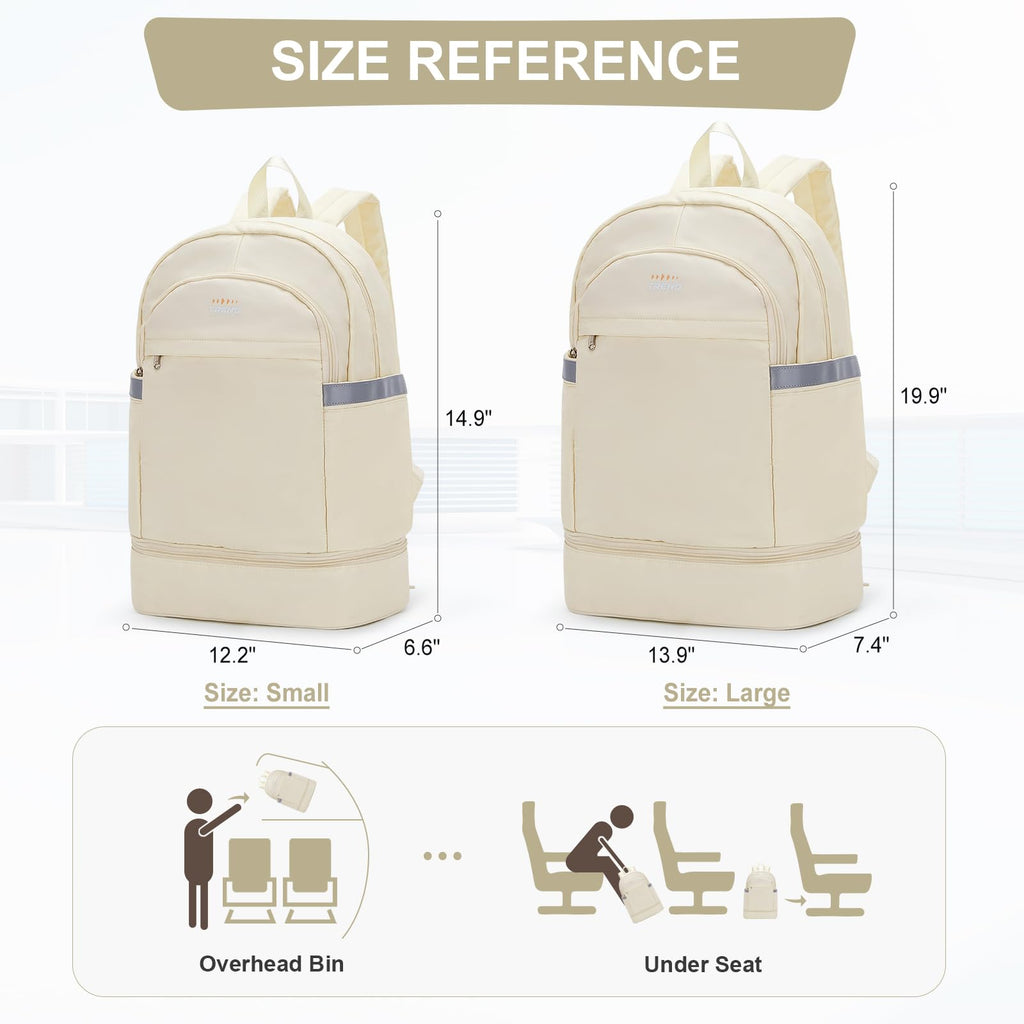 coofay Gym Backpack For Women Men Dance Sports Backpack With Shoe Compartment Waterproof Travel Backpacks Gym Bag Beige