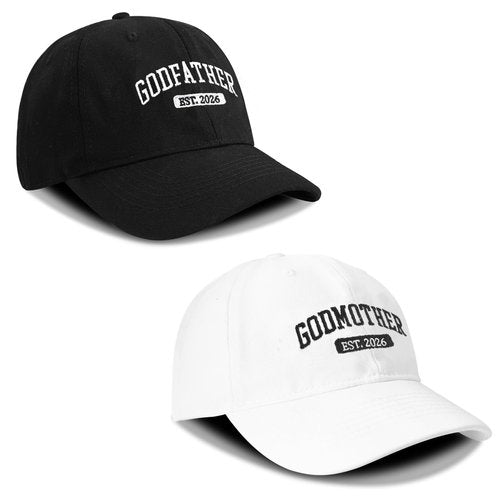 Muvtioc Godparents Proposal Gift Godfather and Godmother 2026 Hats Godparents Gift for Christmas Birthday