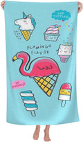 Skiennix Cute Mermaid Beach Towel - Personalized Microfiber Quick Dry Design | Oversized 30"x60" for Kids
