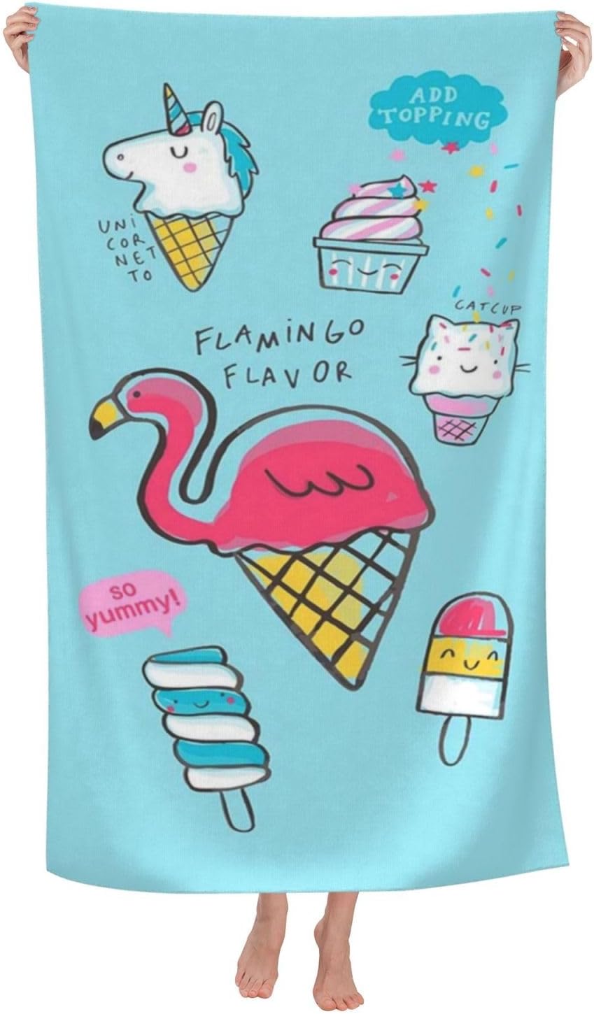 Skiennix Cute Mermaid Beach Towel - Personalized Microfiber Quick Dry Design | Oversized 30"x60" for Kids