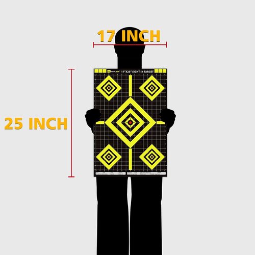 Atflbox High Visibility Shooting Range Paper Target - 17x25 Inch for Handgun, Pistol, Rifle, Airgun Practice