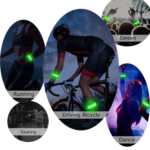 esonstyle Pack of 6 LED Light Up Band Slap Bracelets Night Safety Wrist Band for Cycling Walking Running Concert Camping Outdoor Sports