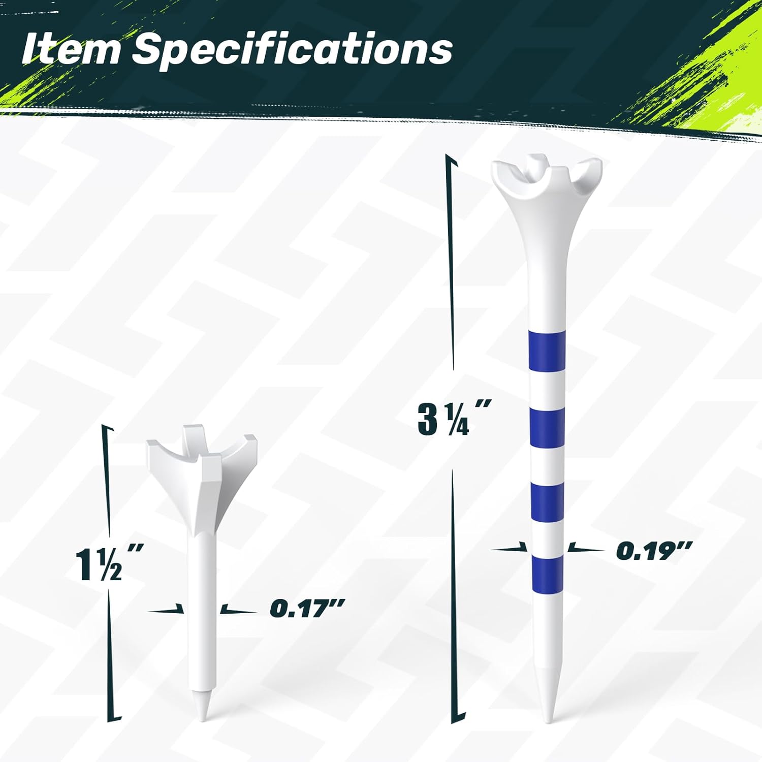 SAPLIZE Golf Tees - Upgraded 4-Prong Design to Reduce Friction & Side Spin | 50/100/120/200 Pack