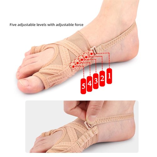 Bunion Corrector, Adjustable Big Toe and Tail Toe Separator Orthopedic Bunion Splint Brace, Hammer Toes Straightener Bunions Relief, Breathable Bunion Socks Sleeves for Women Men, Day Night Support (S)