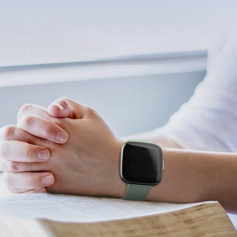 4 Pack Silicone Versa Bands - Avocado Green, Smoke Violet, Milk Tea, Starlight (Versa 2/ Versa/ Versa Lite/ Versa SE)