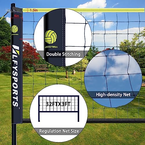Outdoor Volleyball Net Set with Adjustable Poles and Accessories for Backyard Beach Play