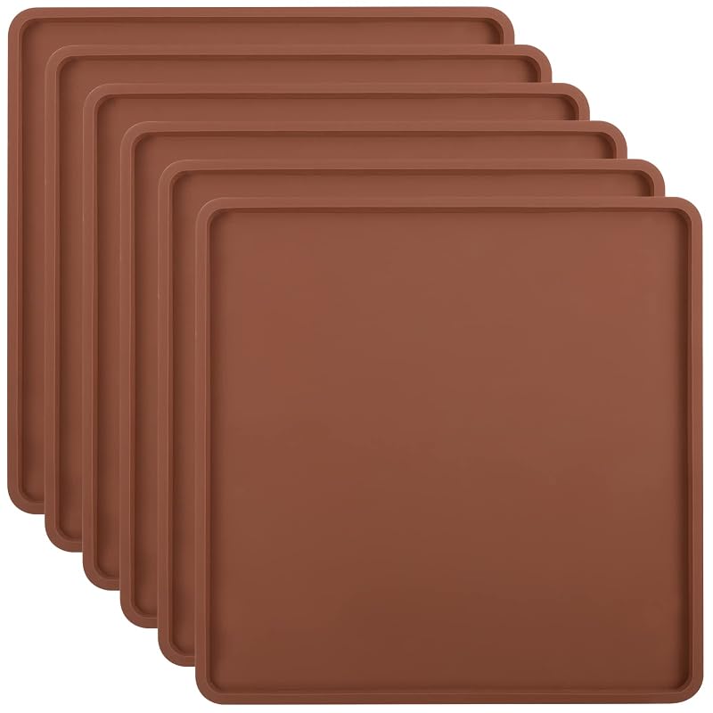 6Pcs Silicone Food Dehydrator Sheets with Edge, Non-Stick Tray Liner - 13.7" x 13.7" (Variation: 6pcs)