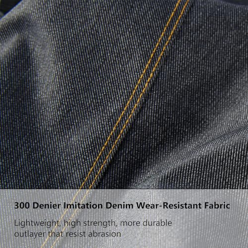 Men's Breathable Waterproof Denim Waders - Large, Stocking Foot, Black for Fishing & Hunting