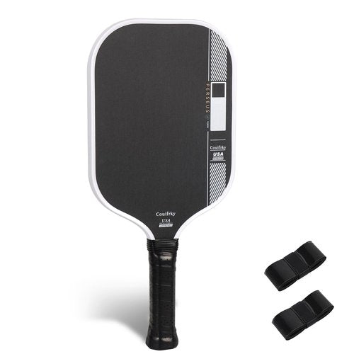4th Gen Pickleball Paddle with Raw Carbon Fiber Face | Propulsion Core & 16mm Poly Honeycomb for Power Control | Extended Grip Handle (Black & White)