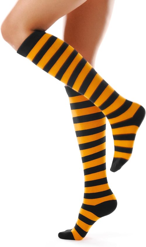 FITRELL Women's Knee High Athletic Socks - Casual Stripe Design | 1-4 Pack for Outdoor Sports