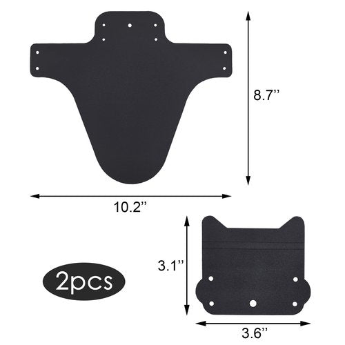 BlingKingdom 2pcs Mountain Bike Fender, Front and Rear Compatible Bicycle Mudguard, Fits 26", 27.5", 29", Plus Size and Fat Bike Wheel Sizes (Black)