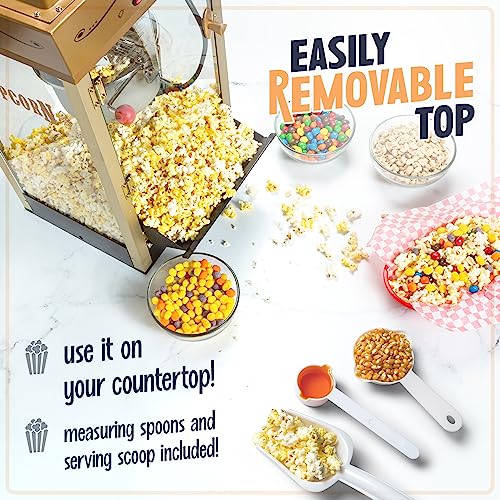 Nostalgia Black 8oz Stainless Steel Popcorn Maker & Candy Cart