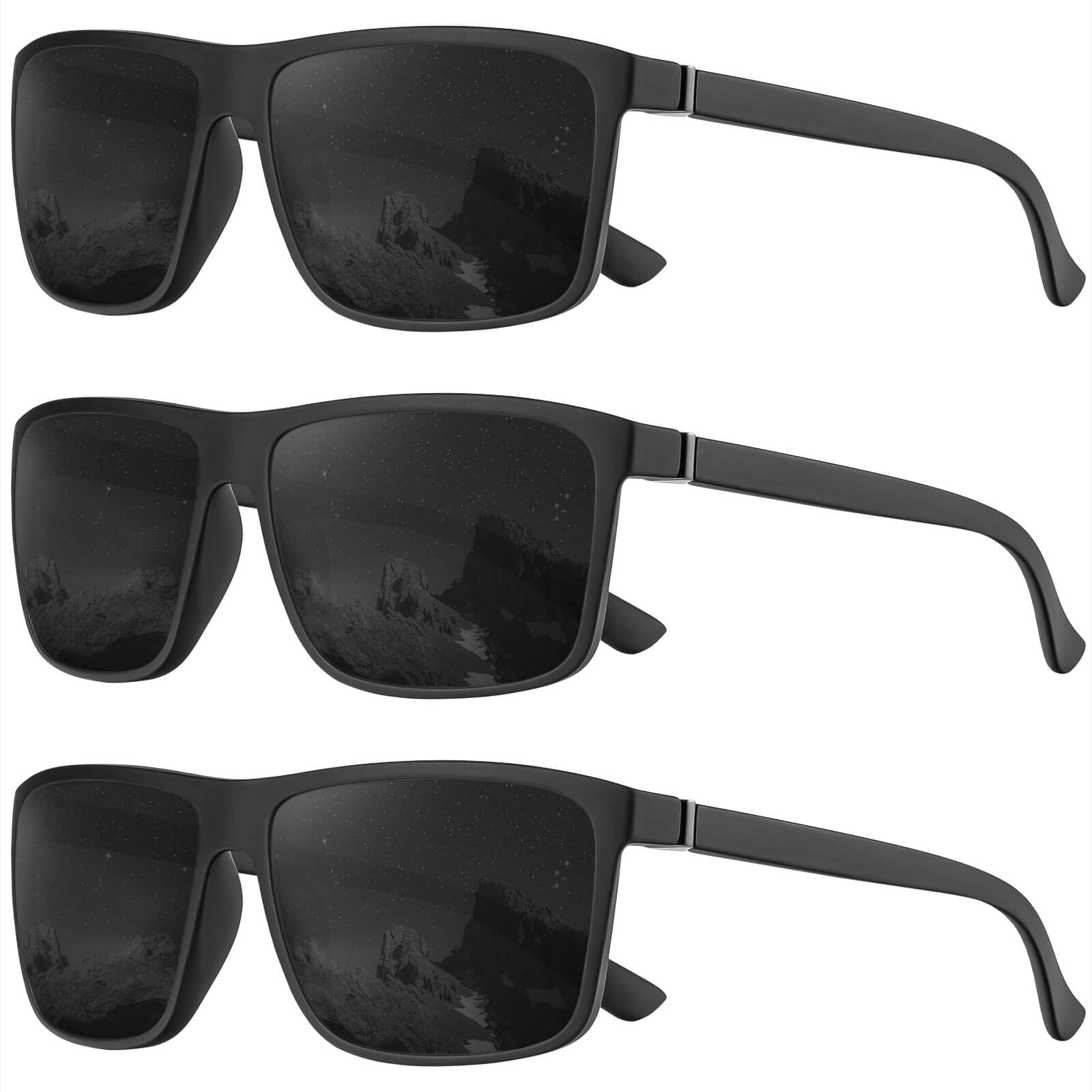 KALIYADI Polarized Sunglasses for Men and Women, Mens Sunglasses Polarized with UV Protection for Driving Fishing Golf (3 Packs)