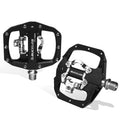 Bucklos Mountain Bike Clipless Pedals with Flats - Black