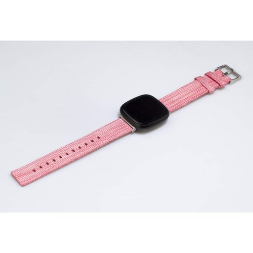 Mtozon 2-Pack Bands Compatible with fitbit Sense 2/Versa 4/Versa 3/Sense, Breathable Woven Fabric Strap, Adjustable Replacement Wristbands for Women Men, Lavender+ Pink