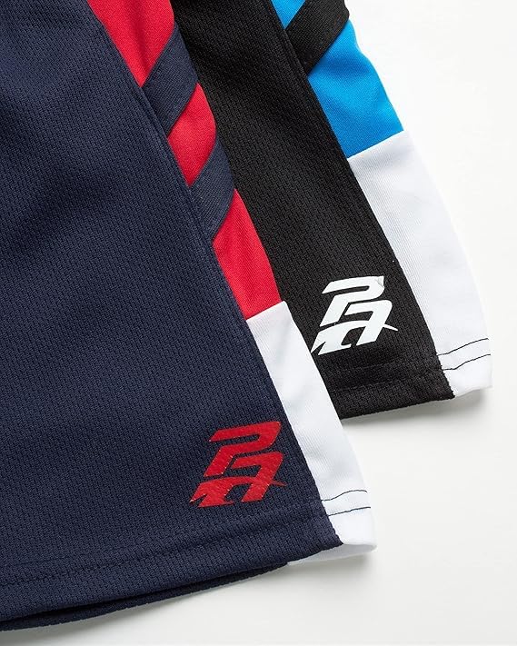 Pro Athlete Boys Athletic Shorts 2 Pack Quick Dry with Pockets - Black/Blue