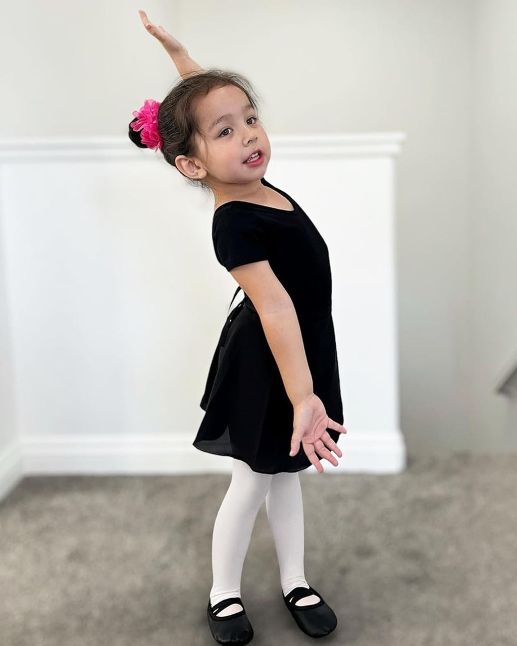 Stelle Black Ballet Dance Leotard for Girls - Stylish Bow Back Design | Toddler to Big Kids Sizes